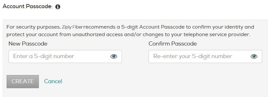 Enter any 5-digit number in the New Passcode field and type it again in the Confirm Passcode field.