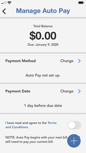Manage your Auto Pay settings from the MyFrontier App