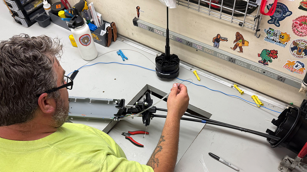 Ziply fiber employee works to repair fiber