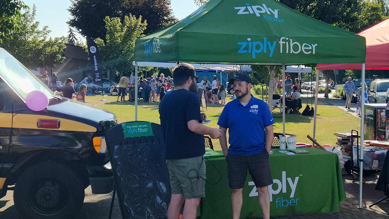 Ziply Fiber booth at the Greshman community center of the arts