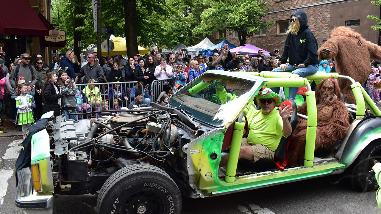 Sasquatch driving a car