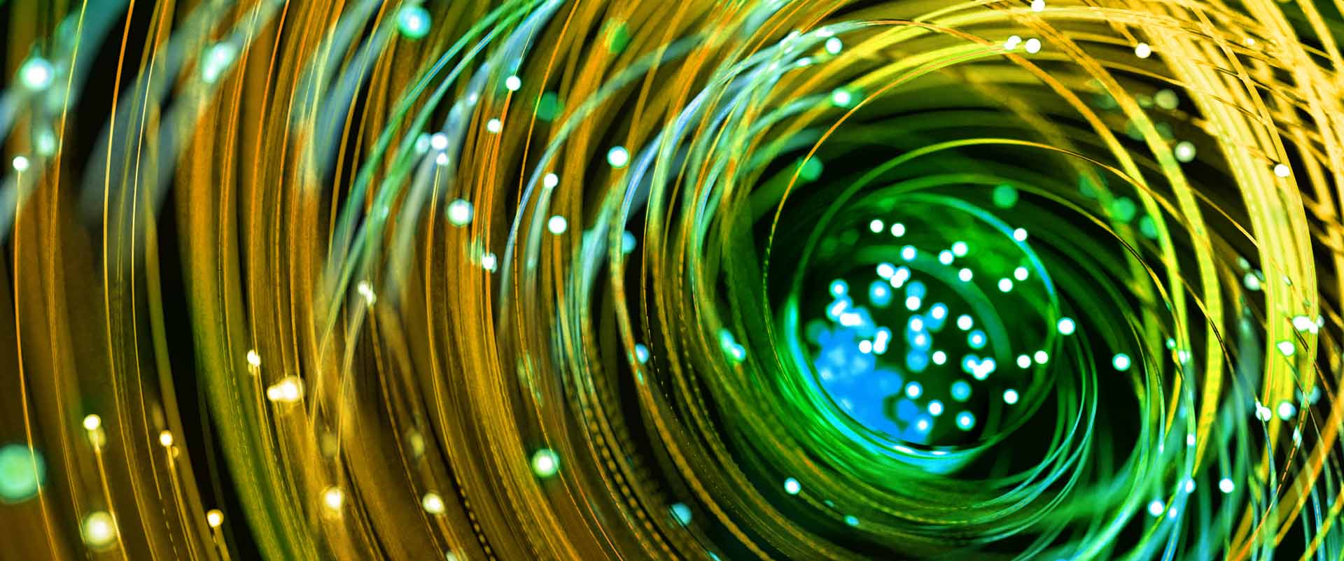 Closeup photography motif of swirling fiber cables