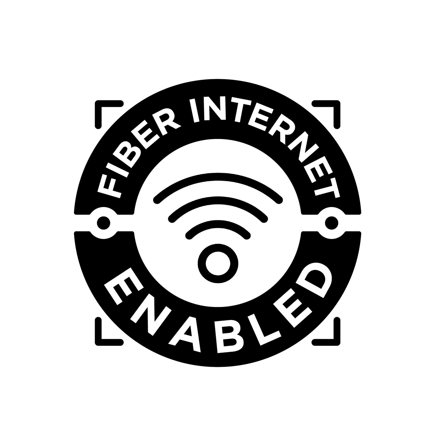Black and white logo reading Fiber Internet Enabled