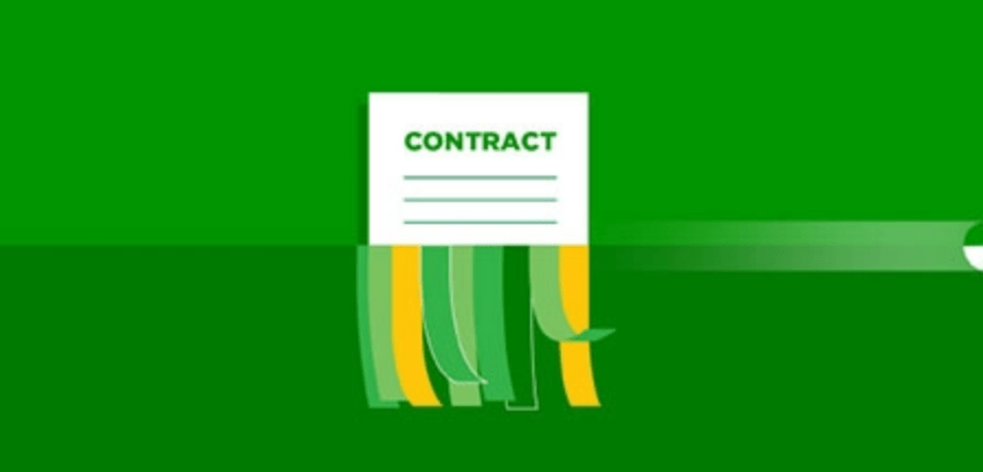graphic of a contract being shredded