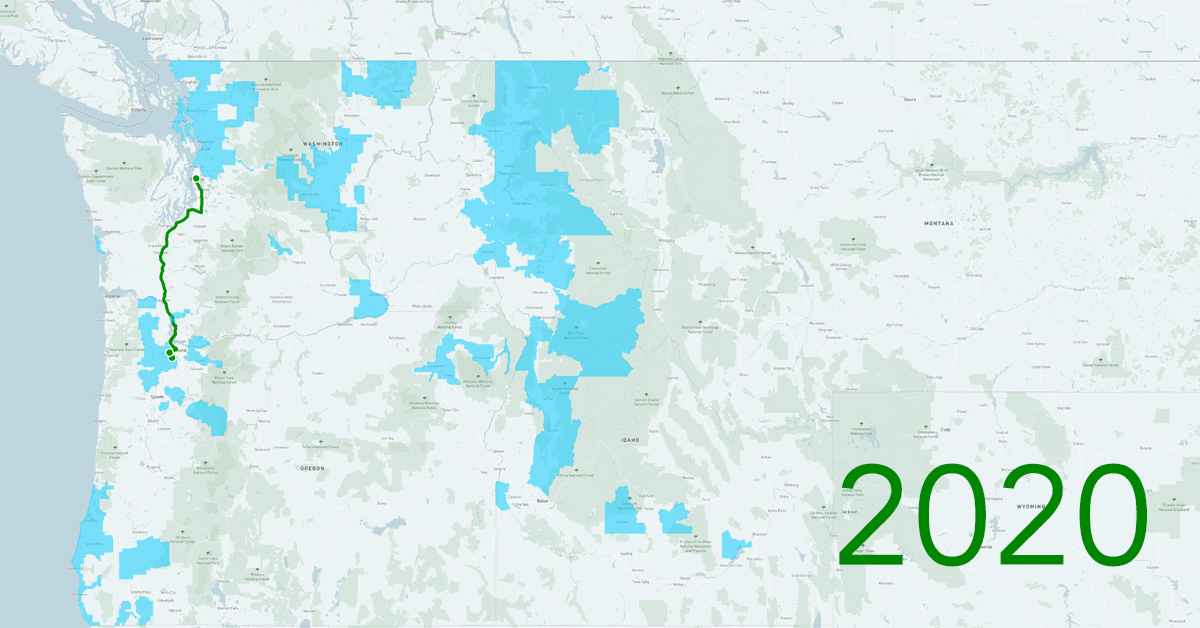 two maps that display Ziply's expanding coverage in the NW
