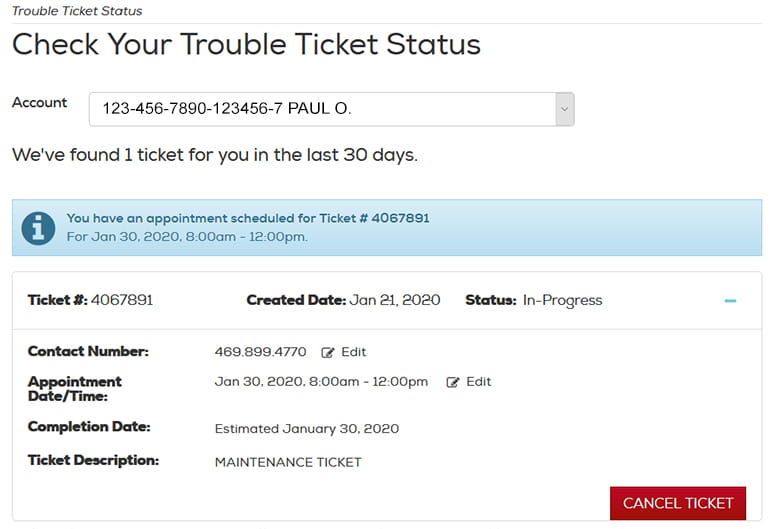 How to check your Ziply Fiber trouble ticket status online