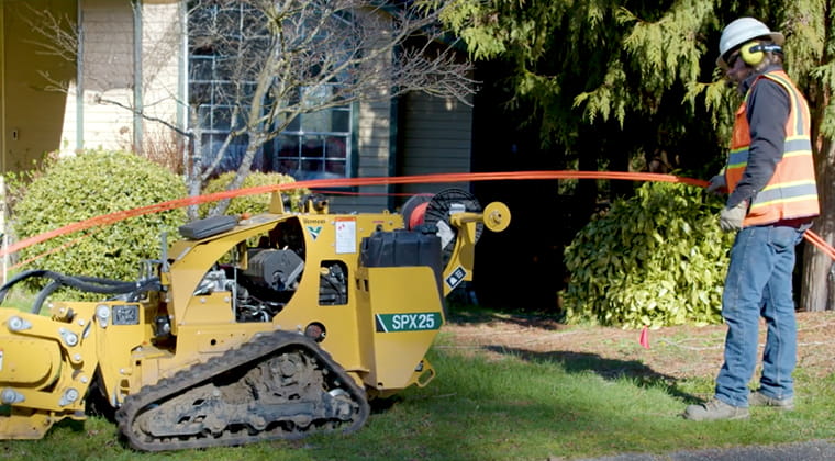 To bring fiber internet to neighborhoods faster, we’ve designed a simple, clean construction process that involves placing fiber lines in a shallow underground conduit. 