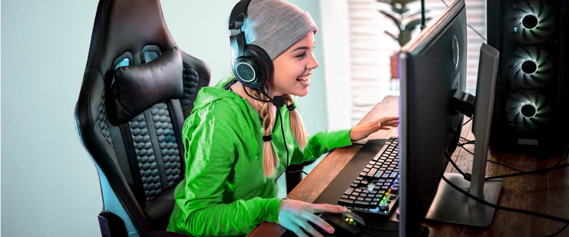 A content creator is using high-speed internet