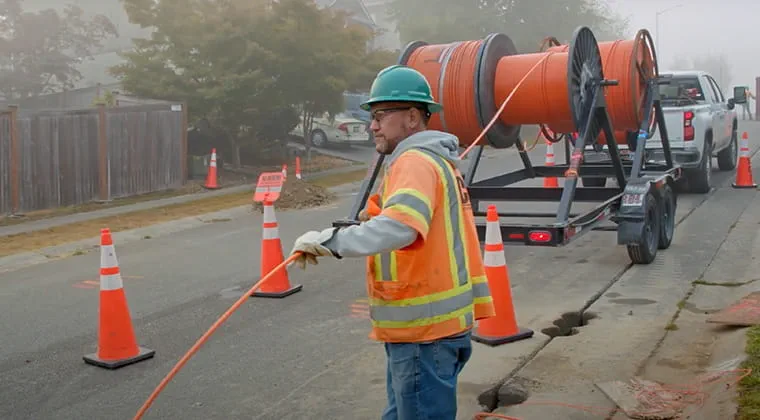 man with cones