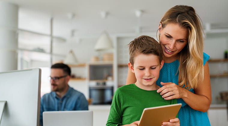 Family using Ziply Fiber internet