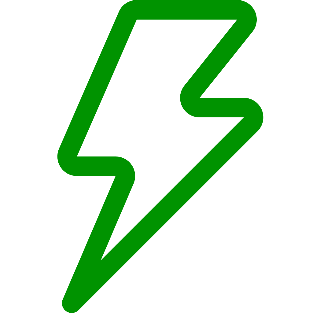 green line icon of lightening bolt