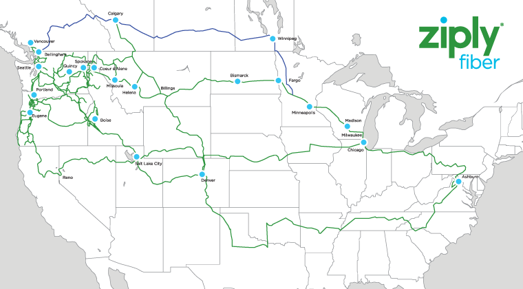 Ziply Fiber network map